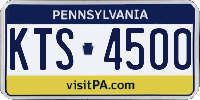 PA license plate KTS4500