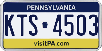 PA license plate KTS4503