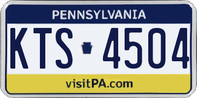 PA license plate KTS4504