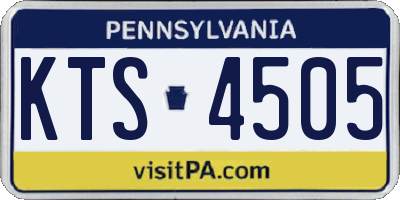 PA license plate KTS4505