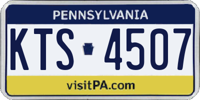 PA license plate KTS4507
