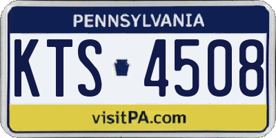 PA license plate KTS4508
