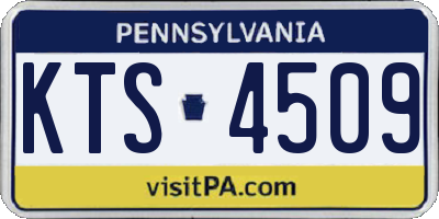 PA license plate KTS4509