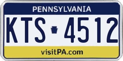 PA license plate KTS4512