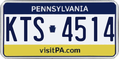 PA license plate KTS4514