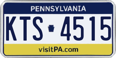 PA license plate KTS4515