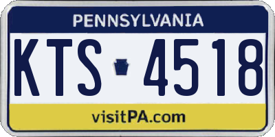 PA license plate KTS4518