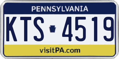 PA license plate KTS4519