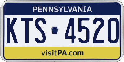 PA license plate KTS4520