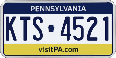 PA license plate KTS4521