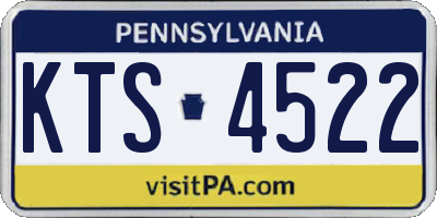 PA license plate KTS4522