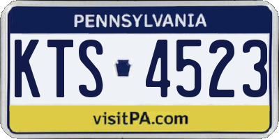 PA license plate KTS4523
