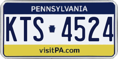PA license plate KTS4524