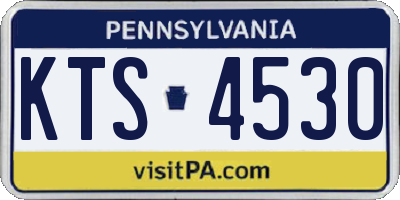 PA license plate KTS4530