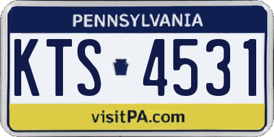 PA license plate KTS4531