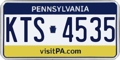 PA license plate KTS4535