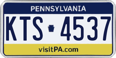 PA license plate KTS4537