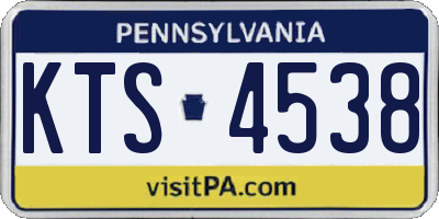 PA license plate KTS4538