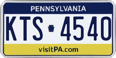 PA license plate KTS4540