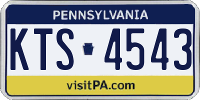 PA license plate KTS4543