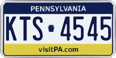PA license plate KTS4545
