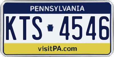PA license plate KTS4546