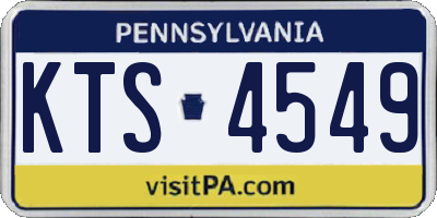 PA license plate KTS4549