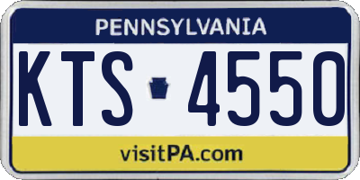 PA license plate KTS4550