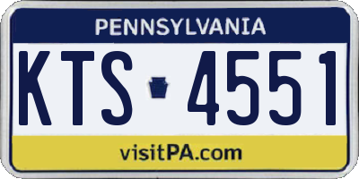 PA license plate KTS4551