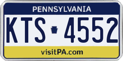 PA license plate KTS4552