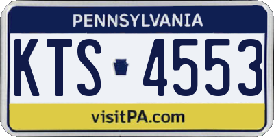 PA license plate KTS4553