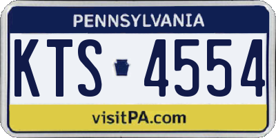 PA license plate KTS4554