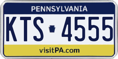 PA license plate KTS4555