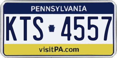 PA license plate KTS4557