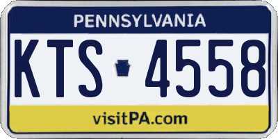 PA license plate KTS4558