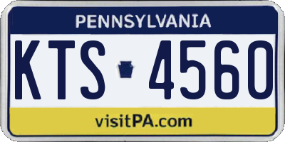 PA license plate KTS4560