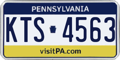 PA license plate KTS4563