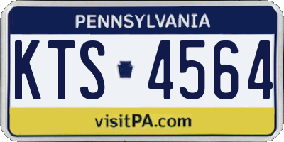 PA license plate KTS4564