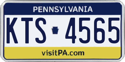 PA license plate KTS4565