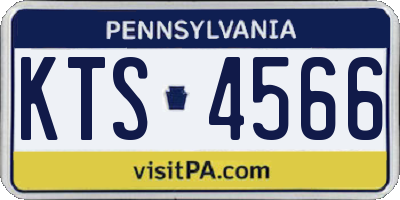 PA license plate KTS4566