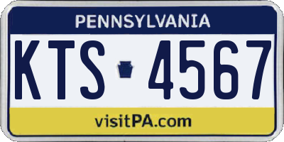 PA license plate KTS4567