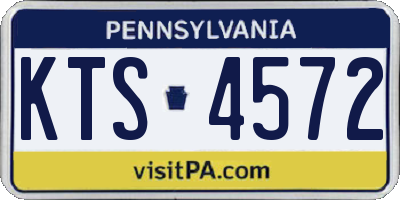 PA license plate KTS4572