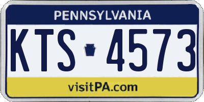 PA license plate KTS4573
