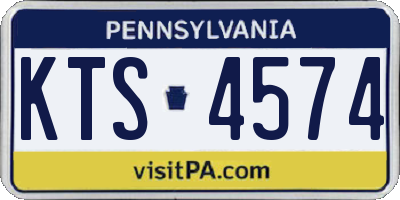 PA license plate KTS4574