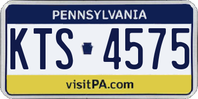 PA license plate KTS4575