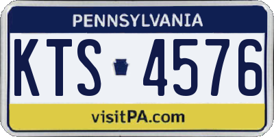 PA license plate KTS4576