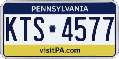 PA license plate KTS4577