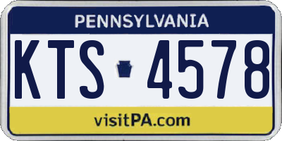 PA license plate KTS4578