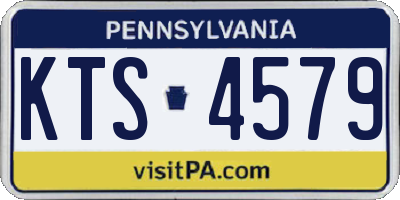 PA license plate KTS4579