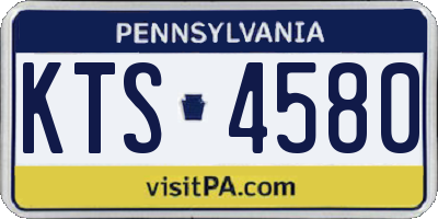 PA license plate KTS4580